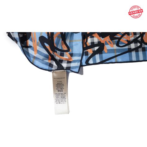 burberry foulard azzurro|farfetch burberry scarf.